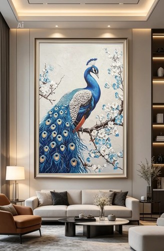 20x15 peacock canvas - canvas, wall