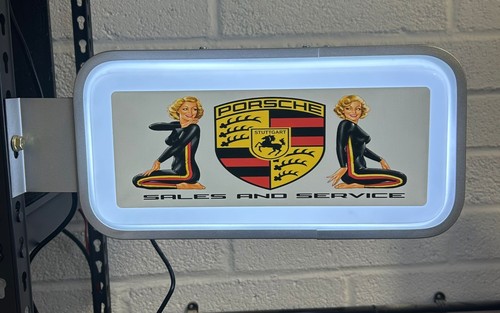 Porsche garage light sign - garage, up