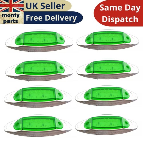 Pcs 24v green chrome - 8, led