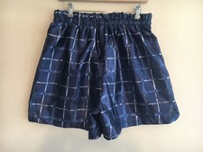 Vintage 90s Nike Soccer  Boxing Shorts Shiny Satin Blue Plaid USA XL