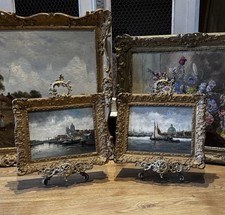Pair of Antique Dutch Maritime Oil Paintings ‘River Landscapes’  A. Martens