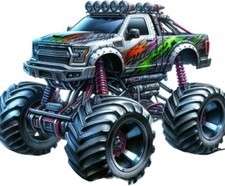 Colourful Monster Truck Wall