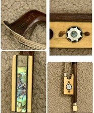 French violin 4/4 Decorative Frog Bow, New Winding And Hair Needed