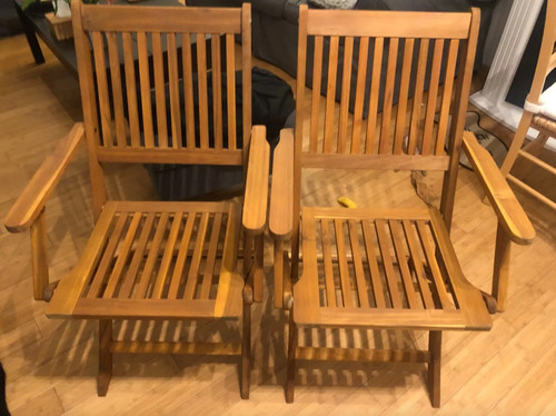Wooden garden chairs set - set, 2