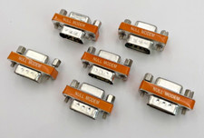 6 Pcs Mini Null Modem DB9 Male to Female Adapter Gender Changer RS232 Crossover