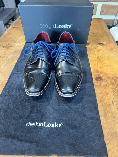 Loake foley black leather - loake, semi