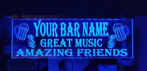 Bar open sign led personalised - sign,