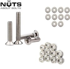 M4 M5 M6 M8 POZI COUNTERSUNK MACHINE SCREWS FULL NUT WASHER SET STAINLESS STEEL