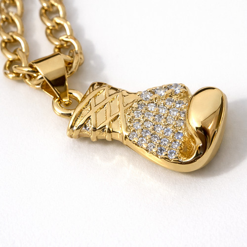 18k gold layered boxing glove - gold,