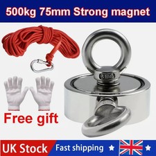 Magnet Fishing Kit Strong Fishing Magnet 500 KG Pulling Force with 10M Rope UK