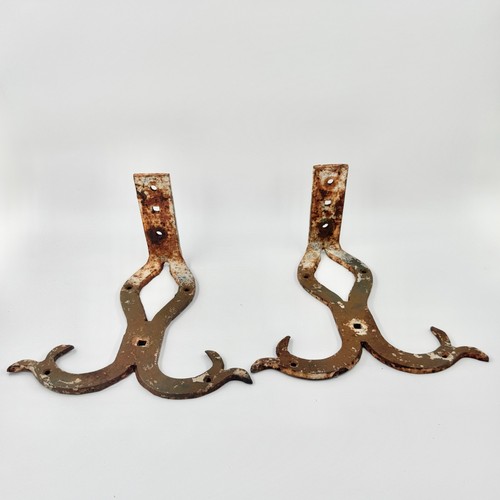 Antique wrought iron brackets - wrought,