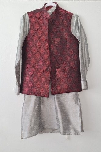 Asian grey shalwar kameez - kameez, with
