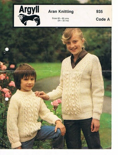 Vintage childrens aran jumper - vintage,