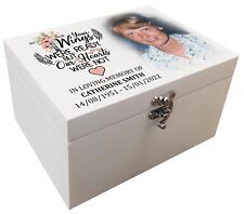 Personalised urn / casket for ashes, White wooden urn, Burial urn, Memory box.