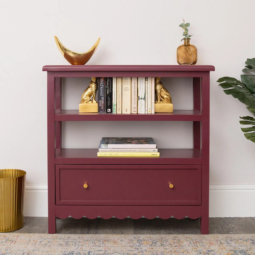 Wine red scalloped storage - wine,