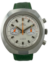 NOS Dugena Manual Wind Men's Chronograph 42Mm Valjoux 7733, Works