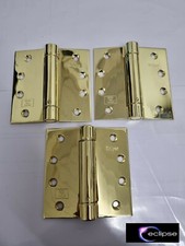 HINGES SPRING 4" 102mm PACK OF 3 ECLIPSE FIRE RATED DOOR SQUARED - BRASS NEW