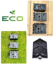 Eco Composite BOLT DOWN SQUARE FENCE POST BASE SHOE SUPPORT HOLDER SADDAR