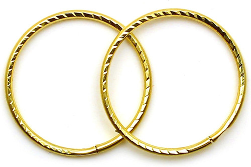 9ct yellow gold sleeper hoop - 9ct,