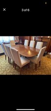 Beautiful G Plan dining room table and 8 Wesley Barrel upholstered chairs