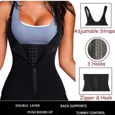 Women's Waist Trainer Sweat Sauna Vest Body Shaper Tummy Slimming Corset Belt UK