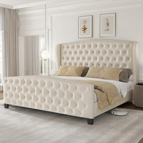 Luxurious king size velvet bed - luxurious,