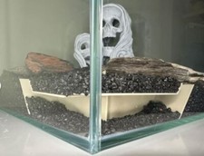 Corner Aquarium Cave Tunnel | Substrate Hide for Fish, Shrimp & Reptiles