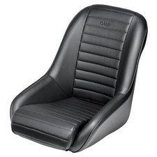 OMP Silverstone (Classic / Retro) Synthetic Leather Performance Car Seat - Black