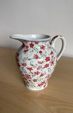GreenGate Copenhagen Pink Blue Floral Milk Jug Creamer Height 12cm