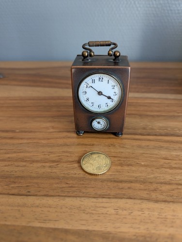 Miniature copper travel - copper, clock