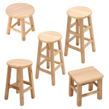 Wooden Round Bar Stool with