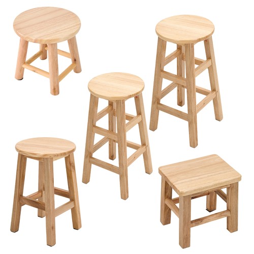 Wooden round bar stool with - wooden,