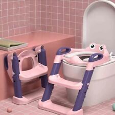 Kids Toilet Seat with Step Stool Foldable Potty Training Toilet Seat Boys Girls