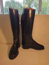 Regent Long Leather Black Riding Boots With Zip Size 4