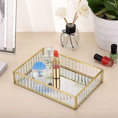 Gold mirrored vanity makeup - gold,