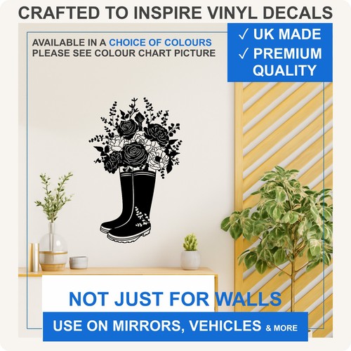 Wellies with flowers vinyl - wellies,