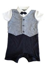 Baby Boy Waistcoat Suit Romper