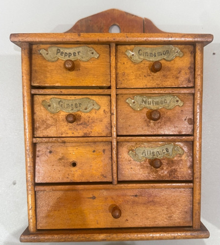 Antique wooden spice cabinet - antique,