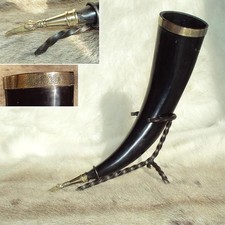 # Large Hand Carved Crocodile Head. Medieval / Viking Drinking Horn MASSIVE SALE