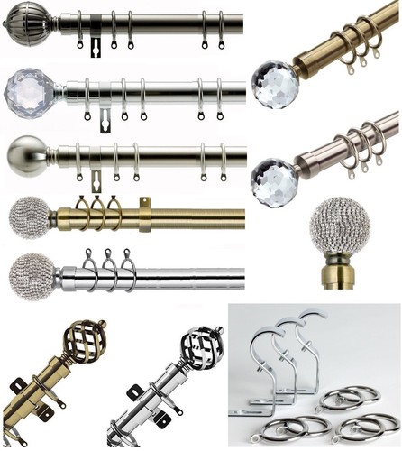 Metal curtain poles pole rail - curtain,