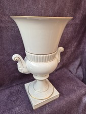 Vintage Vista Alegre Portugal Porcelain Vase Urn Form White with Gilt Trim 34 Cm