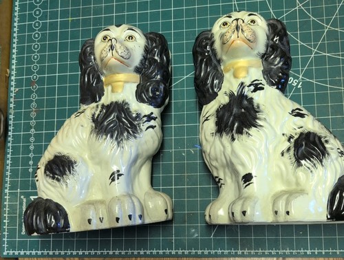 Staffordshire china dogs - dogs, x2