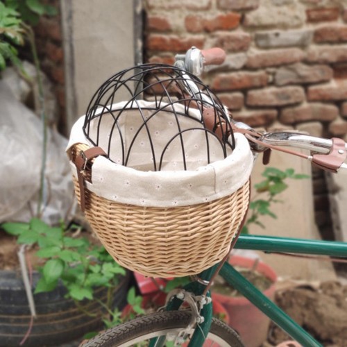 New wicker bike basket - new,