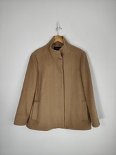 Jaeger Womens Size 18 Coat Camel Mid Length Wool Angora Blend Winter Lined 