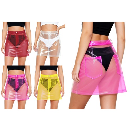 Women clear pvc miniskirt - women,