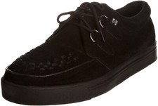 TUK A6061 Black Unisex Suede Creepers Shoes