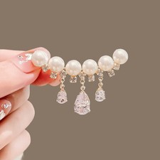 Pearls Crystal Brooch Vintage Style Diamante Brooch Pin Charm Womens Girls