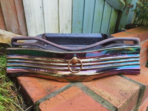 Antique cast iron fire - fire, basket
