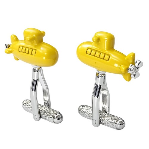 Yellow submarine cufflinks - yellow,