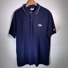 Lacoste Men's Polo Shirt Regular Fit Size 6 Navy Blue France Flag Short Sleeve
